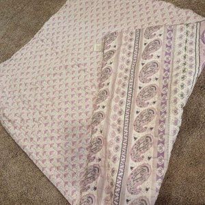 Pottery Barn Kids Kiera Paisley purple Baby crib fitted sheet and quilted blanke